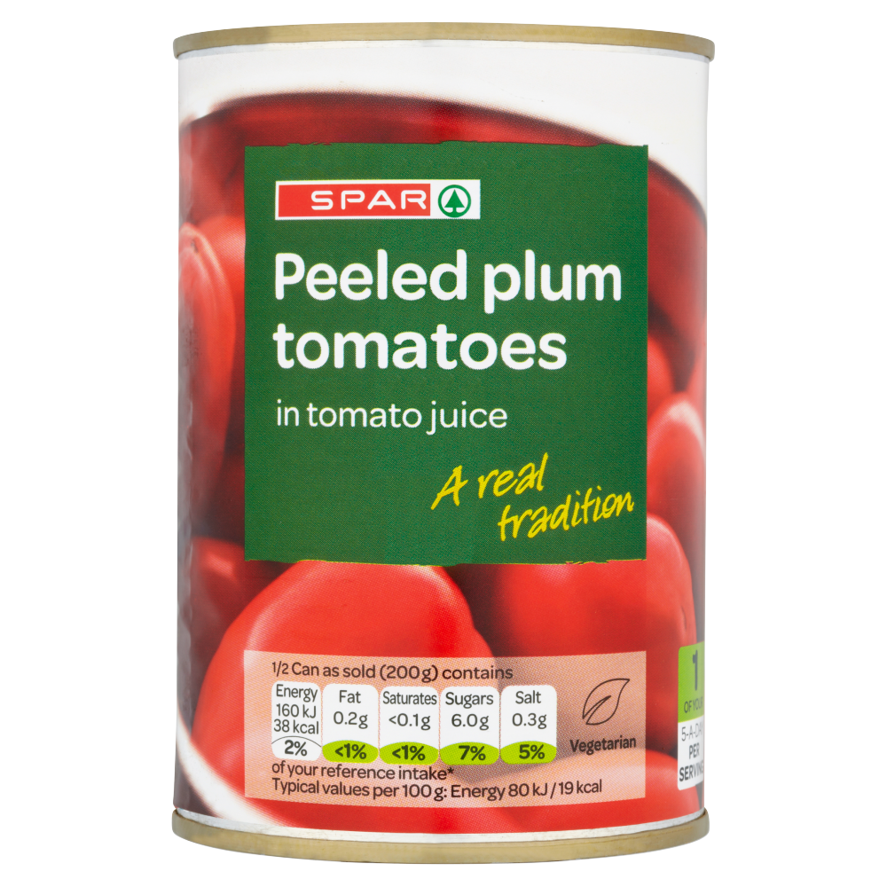 Spar Peeled Plum Tomatoes in Tomato Juice 400g Cannich Stores