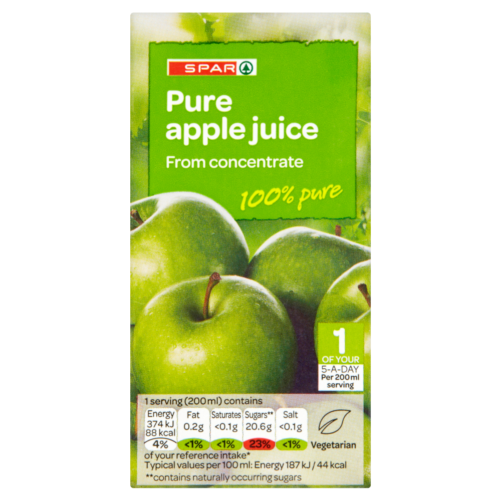 Spar Pure Apple Juice from Concentrate 200ml Cannich Stores