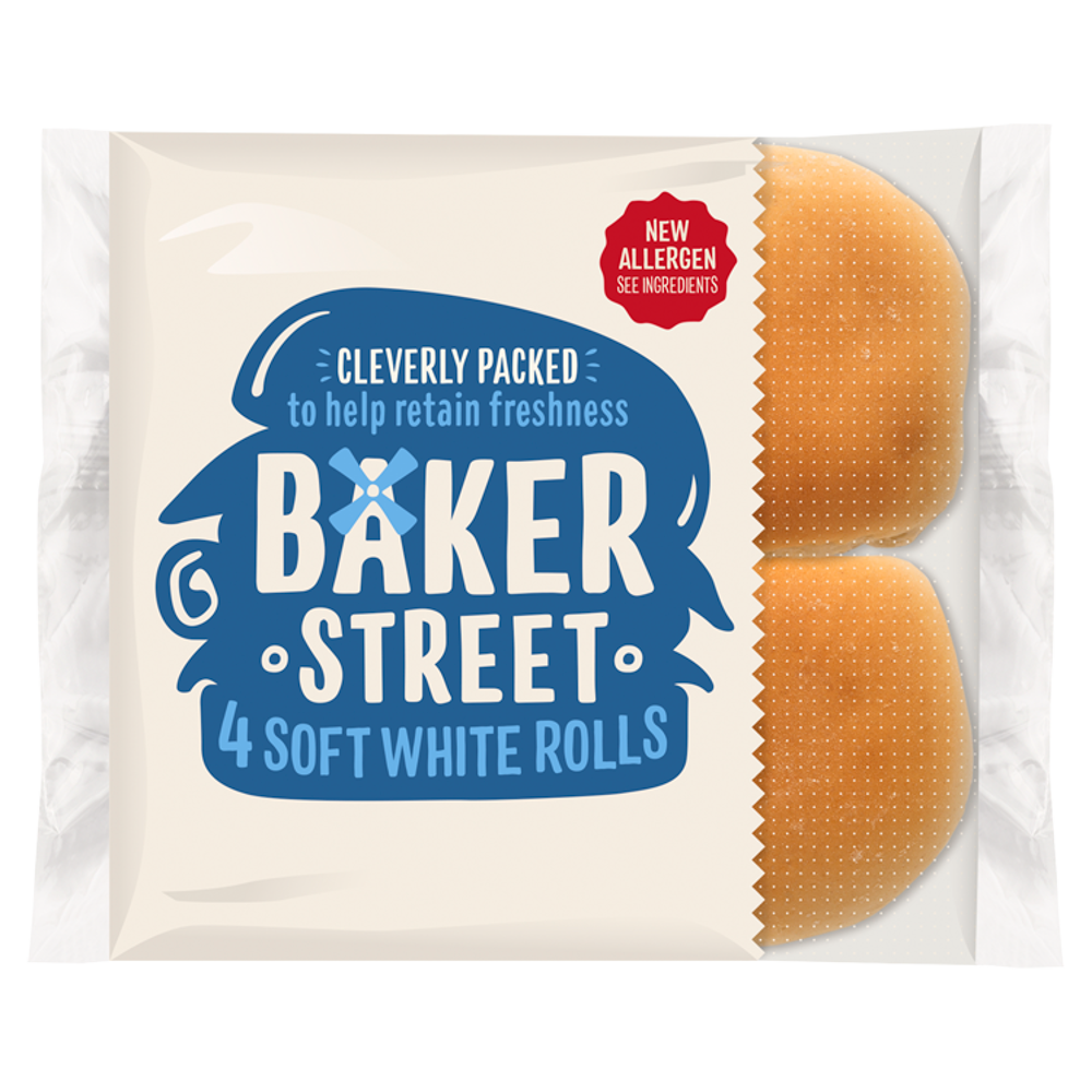 Baker Street 4 Soft White Bread Rolls Cannich Stores